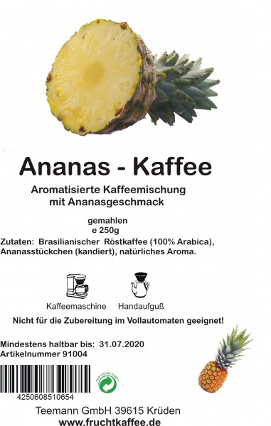 Ananas Fruchtkaffee gemahlen 250g Grundpreis 26.00/kg